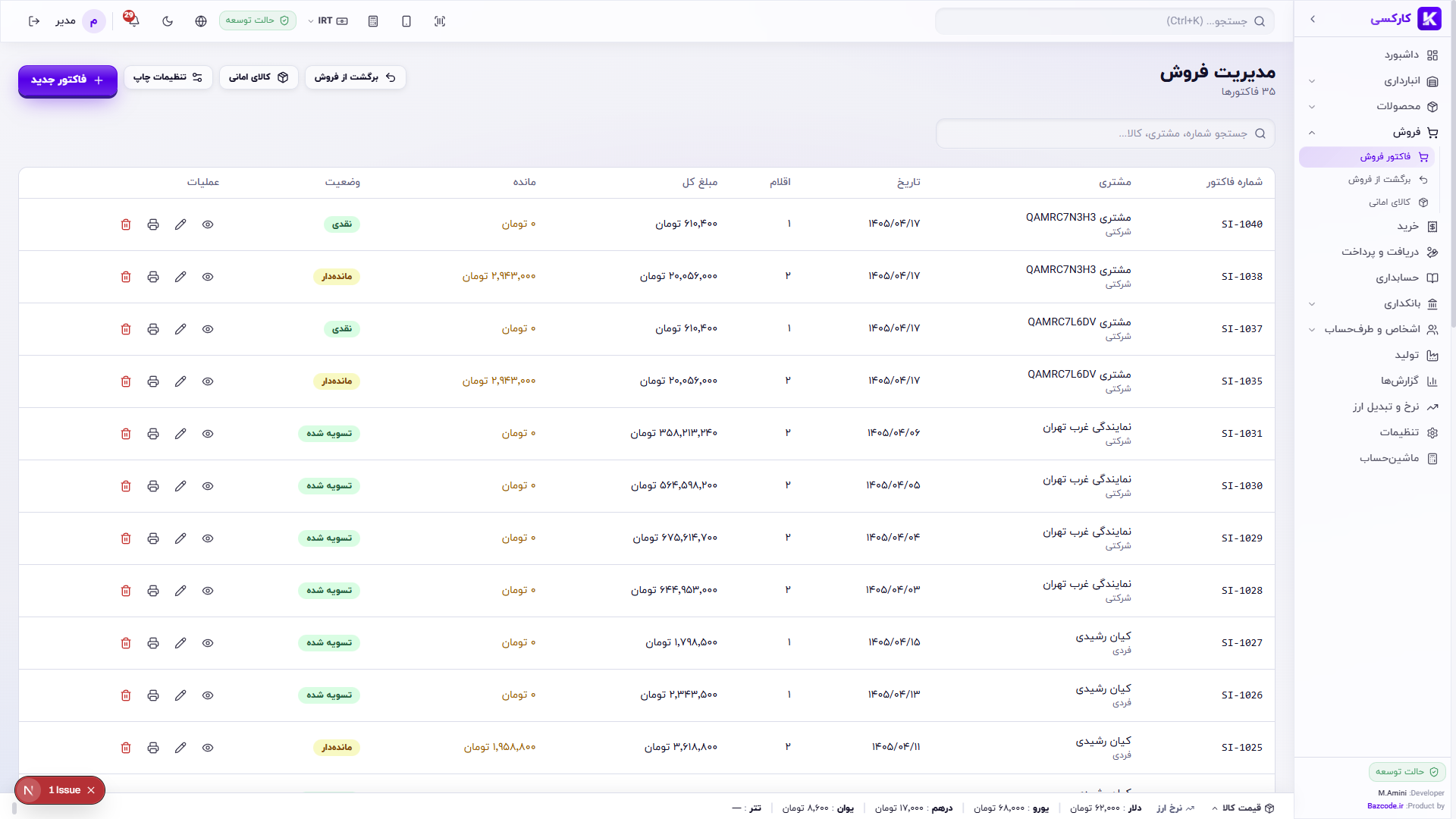 مدیریت فروش کارکسی